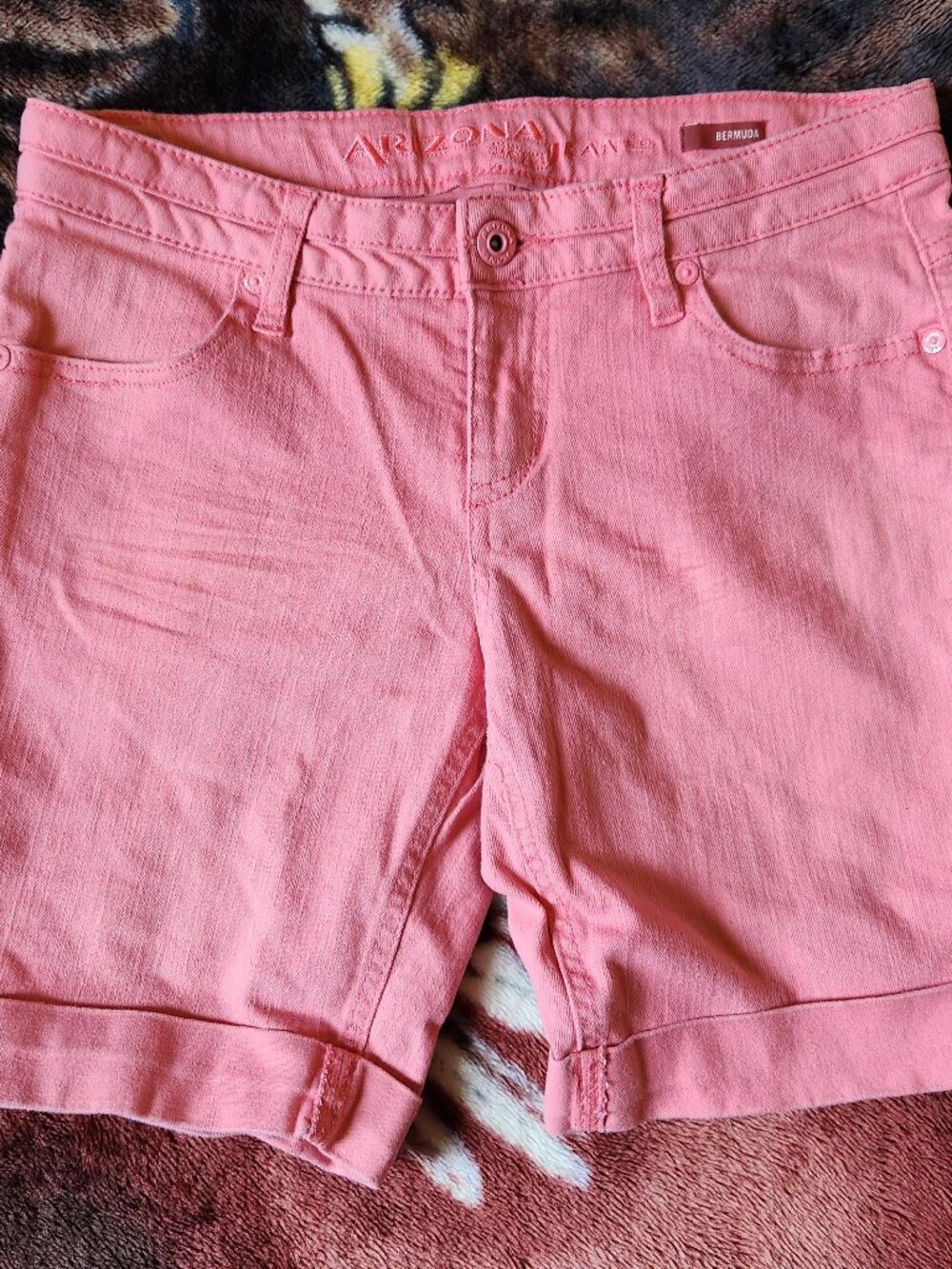 Arizona Jean Co Pink Jean Shorts Girls Size 12.5 Plus